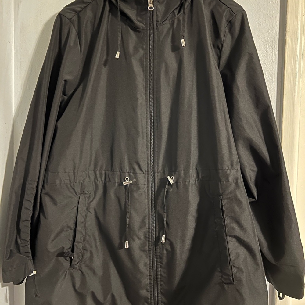 Black Zip-Up Hooded Jacket